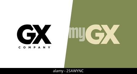 Trendy letter G and X, GX logo design template. Minimal monogram initial based logotype for company identity. Stock Vector