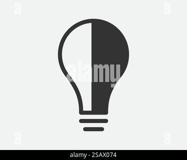 Light dimmer icon line flat trendy design. Electricity lamp saving energy sign.. Light dimmer icon line trendy design. Electricity lamp saving energy sign. Black and white flat style. Stock Vector