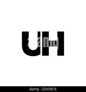 Trendy letter U and H, UH logo design template. Minimal monogram initial based logotype for company identity. Stock Vector