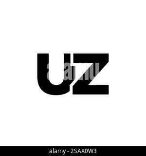 Trendy letter U and Z, UZ logo design template. Minimal monogram initial based logotype for company identity. Stock Vector