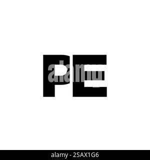 Trendy letter P and E, PE logo design template. Minimal monogram initial based logotype for company identity. Stock Vector