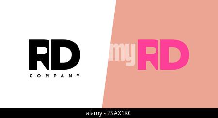 Trendy letter R and D, RD logo design template. Minimal monogram initial based logotype for company identity. Stock Vector
