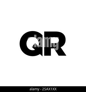 Trendy letter Q and R, QR logo design template. Minimal monogram initial based logotype for company identity. Stock Vector