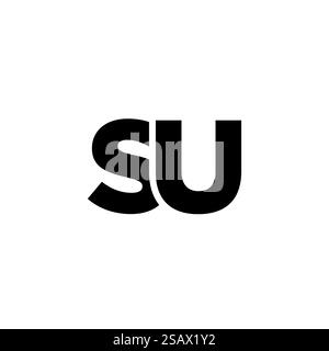 Trendy letter S and U, SU logo design template. Minimal monogram initial based logotype for company identity. Stock Vector