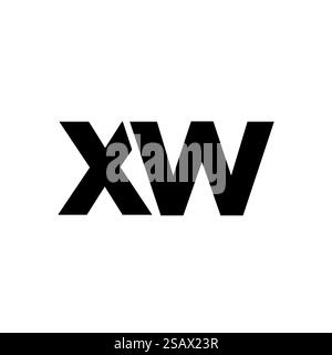 XW monogram initial logo design with shield and pillar shape design ...