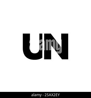 Trendy letter U and N, UN logo design template. Minimal monogram initial based logotype for company identity. Stock Vector