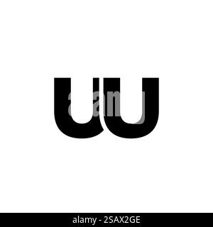 Trendy letter U and U, UU logo design template. Minimal monogram initial based logotype for company identity. Stock Vector