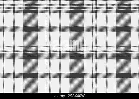 Tartan texture seamless of background textile pattern with a fabric plaid check vector in white and grey colors.. Tartan texture seamless of background textile pattern with a fabric plaid check vector. Stock Vector