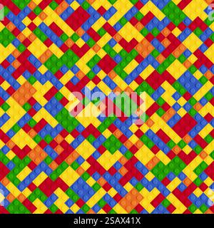Multicolor abstract plastic constructor seamless pattern vector. Multicolor abstract plastic constructor seamless pattern Stock Vector