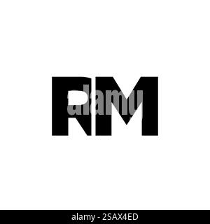 Trendy letter R and M, RM logo design template. Minimal monogram initial based logotype for company identity. Stock Vector