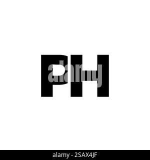 Trendy letter P and H, PH logo design template. Minimal monogram initial based logotype for company identity. Stock Vector