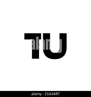 Trendy letter T and U, TU logo design template. Minimal monogram initial based logotype for company identity. Stock Vector