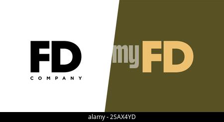 Trendy letter F and D, FD logo design template. Minimal monogram initial based logotype for company identity. Stock Vector