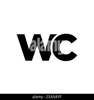 Trendy letter W and C, WC logo design template. Minimal monogram initial based logotype for company identity. Stock Vector