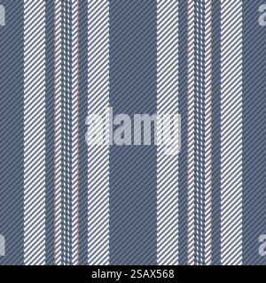 Texture background seamless of textile vertical lines with a pattern vector fabric stripe in pastel and blue colors. Stock Vector