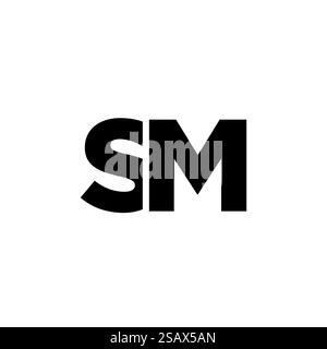 Trendy letter S and M, SM logo design template. Minimal monogram initial based logotype for company identity. Stock Vector