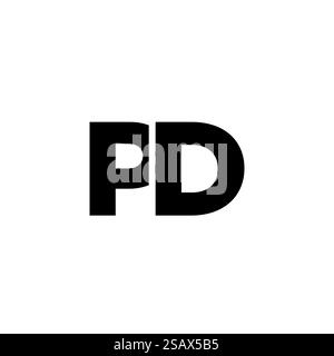 Trendy letter P and D, PD logo design template. Minimal monogram initial based logotype for company identity. Stock Vector