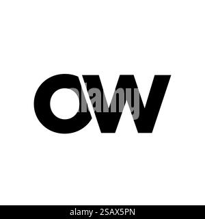 Trendy letter O and W, OW logo design template. Minimal monogram initial based logotype for company identity. Stock Vector