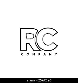Trendy letter R and C, RC logo design template. Minimal monogram initial based logotype for company identity. Stock Vector