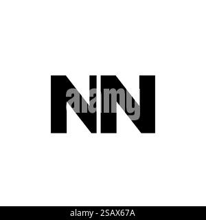 Trendy letter N and N, NN logo design template. Minimal monogram initial based logotype for company identity. Stock Vector