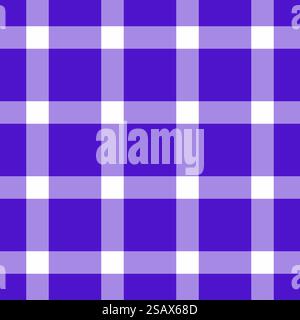 Check plaid textile of tartan fabric seamless with a pattern texture background vector in indigo and white colors.. Check plaid textile of tartan fabric seamless with a pattern texture background vector. Stock Vector