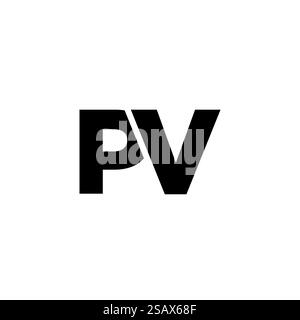 Trendy letter P and V, PV logo design template. Minimal monogram initial based logotype for company identity. Stock Vector