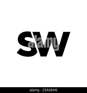 Trendy letter S and W, SW logo design template. Minimal monogram initial based logotype for company identity. Stock Vector
