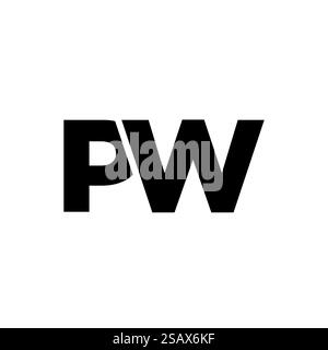 Trendy letter P and W, PW logo design template. Minimal monogram initial based logotype for company identity. Stock Vector