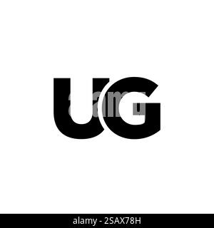 Trendy letter U and G, UG logo design template. Minimal monogram initial based logotype for company identity. Stock Vector