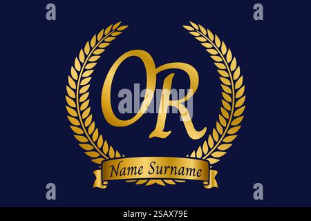 O And R Together golden premium font a z alphabet letter isolated on white Stock Vector ...