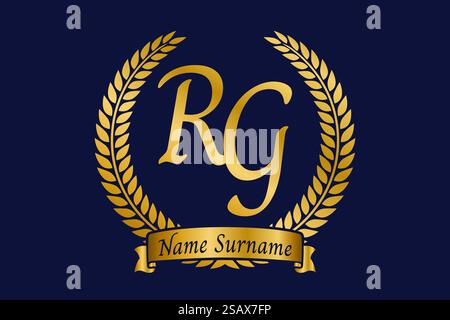 RG R G letter logo design. Initial letter RG linked circle uppercase ...