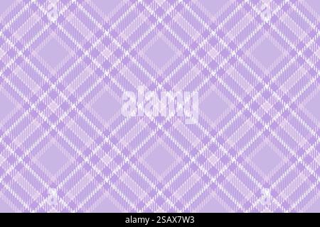 Check plaid seamless of background fabric tartan with a pattern vector textile texture in light and white colors. Stock Vector