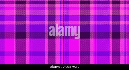 Decorating textile pattern check, antique seamless vector tartan. Aesthetic plaid background texture fabric in bright and violet color. Stock Vector
