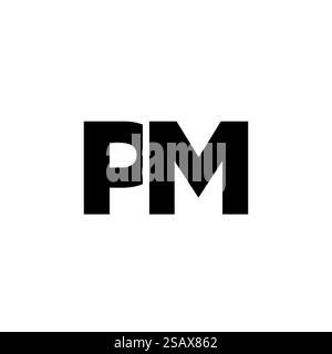 Trendy letter P and M, PM logo design template. Minimal monogram initial based logotype for company identity. Stock Vector