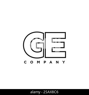 Trendy letter G and E, GE logo design template. Minimal monogram initial based logotype for company identity. Stock Vector