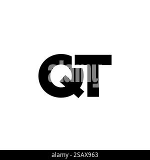 Trendy letter Q and T, QT logo design template. Minimal monogram initial based logotype for company identity. Stock Vector