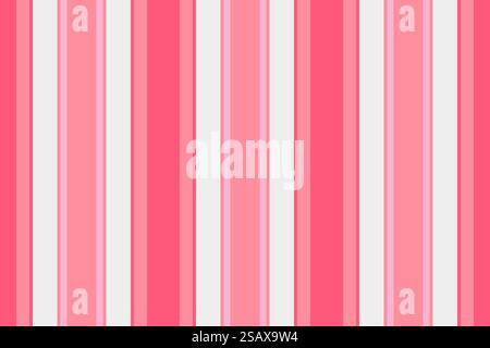 Screen seamless texture textile, dining room vertical vector stripe. Site pattern lines fabric background in red and white colors. Stock Vector