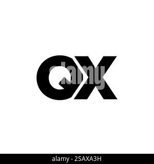 Trendy letter Q and X, QX logo design template. Minimal monogram initial based logotype for company identity. Stock Vector
