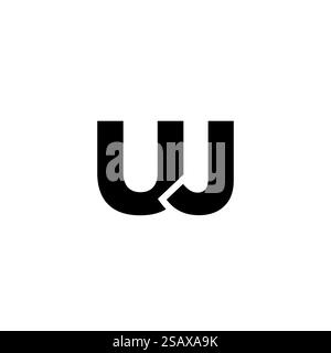 Trendy letter U and J, UJ logo design template. Minimal monogram initial based logotype for company identity. Stock Vector