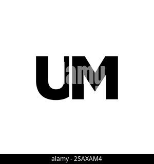 Trendy letter U and M, UM logo design template. Minimal monogram initial based logotype for company identity. Stock Vector