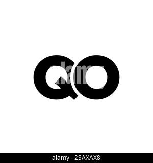 Trendy letter Q and O, QO logo design template. Minimal monogram initial based logotype for company identity. Stock Vector