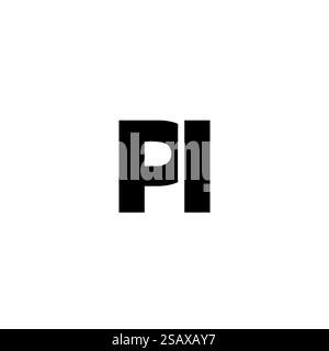 Trendy letter P and I, PI logo design template. Minimal monogram initial based logotype for company identity. Stock Vector