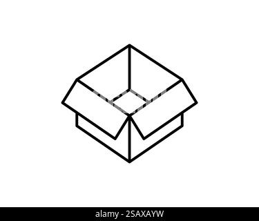 Delivery packaging vector icon. Cargo cardboard box icons. Carton package sign line geometric shapes.. Delivery packaging vector icon. Cargo cardboard box icons. Carton package sign from line geometric shapes. Stock Vector