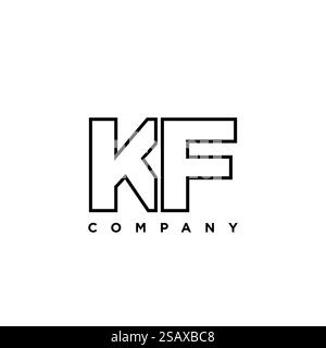 Trendy letter K and F, KF logo design template. Minimal monogram initial based logotype for company identity. Stock Vector