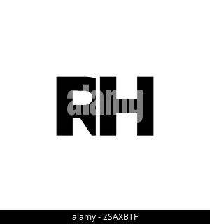 Trendy letter R and H, RH logo design template. Minimal monogram initial based logotype for company identity. Stock Vector