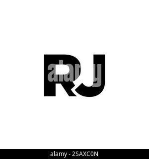 Trendy letter R and J, RJ logo design template. Minimal monogram initial based logotype for company identity. Stock Vector