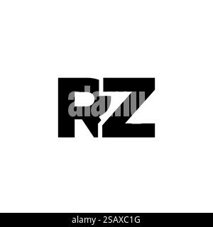 Trendy letter R and Z, RZ logo design template. Minimal monogram initial based logotype for company identity. Stock Vector