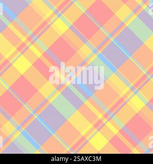 Poster tartan texture pattern, editable check background fabric. Wool seamless vector textile plaid in red and amber color. Stock Vector