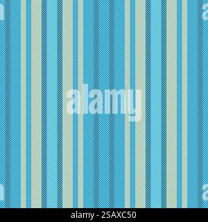Vertical vector pattern of seamless textile stripe with a lines fabric texture background in cyan and amber colors. Stock Vector