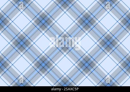 Tartan fabric background of textile seamless check with a plaid vector pattern texture in light and pastel colors. Stock Vector